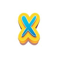 3d illustration of small letter x vector