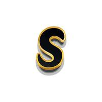 3d illustration of small letter s vector