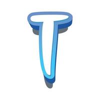 3d illustration of letter t vector