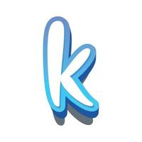 3d illustration of small letter k vector