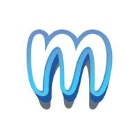 3d illustration of small letter m vector