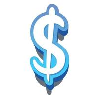 3d illustration of dollar sign vector