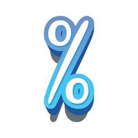 3d illustration of percentage sign vector