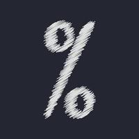 3d illustration of percentage sign vector