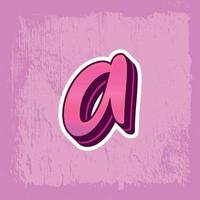 3d illustration of small letter a vector