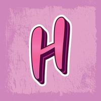 3d illustration of letter h vector