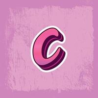 3d illustration of small letter c vector