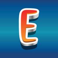 3d illustration of letter e vector