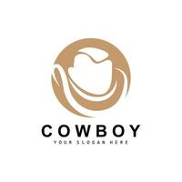 Cowboy Hat Logo, Texas Cowboy Design, Western Country Sheriff Hat Vector, Silhouette Icon vector