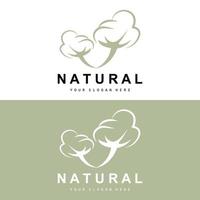 Cotton Logo, Natural Biological Organic Plant Design, Beauty Textile and Clothing Vector, Soft Cotton Flowers vector