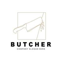 Butcher logo design, Knife Cutting Tool Vector Template, Product Brand Illustration Design For Butcher, Farm, Butcher Shop