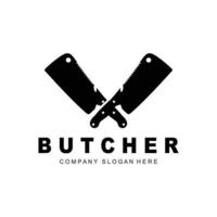 Butcher logo design, Knife Cutting Tool Vector Template, Product Brand Illustration Design For Butcher, Farm, Butcher Shop