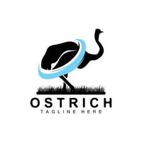 Ostrich Logo Design, Desert Animal Illustration, Living In The Forest, Vector Camel Brand Product