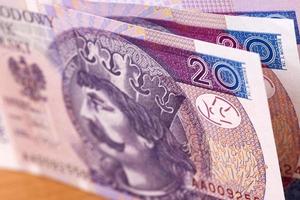 Polish money - 20 Zloty a background photo