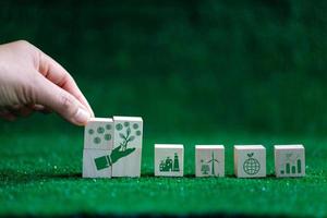 Net zero greenhouse gas emissions reduction with carbon credit concept. Reduce carbon dioxide e.g. renewable energy production improve the efficiency of transportation reduce environmental pollution. photo