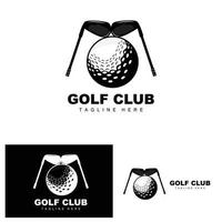 Golf Ball Logo, Vector Stick Golf. Outdoor Sports Game, Discipline Design, Icon Template