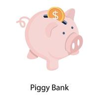 Trendy Piggy Bank vector