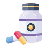 Trendy Pills Bottle vector