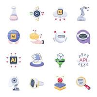 Pack of AI Flat Icons vector