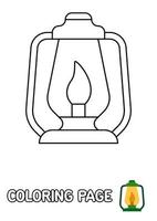 Coloring page with Lantern for kids vector