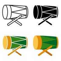 Drum in flat style isolated vector