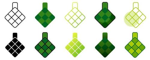 Ketupat in flat style isolated vector