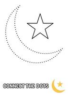 Dot to dot page with Eid Moon for kids vector