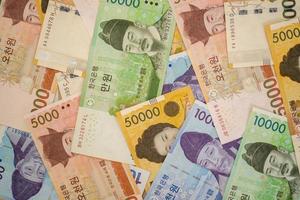 coreano won billete de banco Corea para Clásico antecedentes imagen conceptos. foto