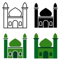 mezquita en plano estilo aislado vector