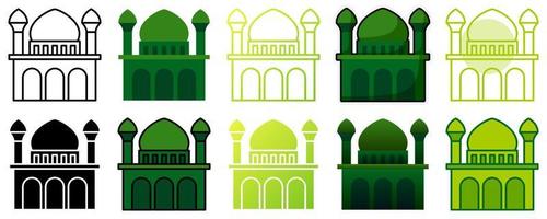 mezquita en plano estilo aislado vector