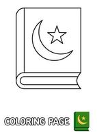 Coloring page with Quran for kids vector
