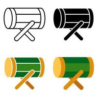 Drum in flat style isolated vector