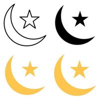 Eid Moon in flat style isolated vector