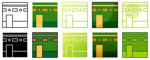 kaaba en plano estilo aislado vector