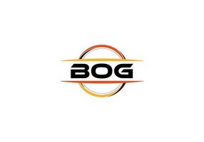 BOG letter royalty ellipse shape logo. BOG brush art logo. BOG logo for a company, business, and commercial use. vector