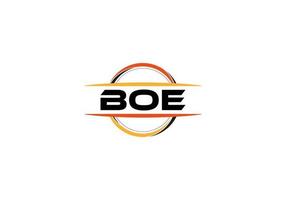 BOE letter royalty ellipse shape logo. BOE brush art logo. BOE logo for a company, business, and commercial use. vector