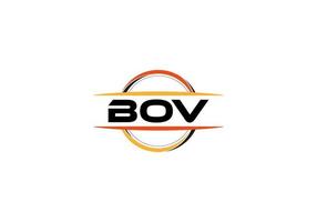 BOV letter royalty ellipse shape logo. BOV brush art logo. BOV logo for a company, business, and commercial use. vector