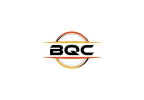 BQC letter royalty ellipse shape logo. BQC brush art logo. BQC logo for a company, business, and commercial use. vector