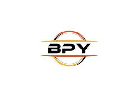 BPY letter royalty ellipse shape logo. BPY brush art logo. BPY logo for a company, business, and commercial use. vector