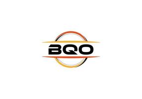 BQO letter royalty ellipse shape logo. BQO brush art logo. BQO logo for a company, business, and commercial use. vector