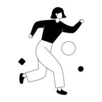 Trendy Running Woman vector