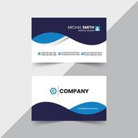 Blue vector modern creative and clean simple business card template