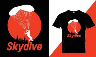 Skydive vintage t-shirt design vector