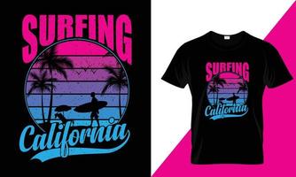 Surfing California T-Shirt Design - Perfect for Ocean Lovers vector