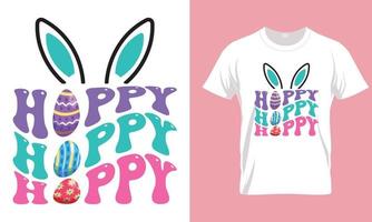 Hoppy, easter day special typography t-shirt design. bunny special t-shirt design. happy easter day vector