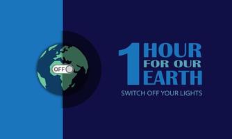 Earth hour day background design vector