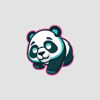 panda vector logo design template. cute panda mascot logo design