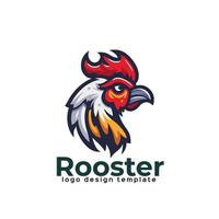 rooster head logo design vector template. rooster head vector illustration