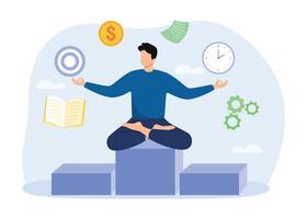 Self management concept illustration. Employee performance and organization. Vector illustration.