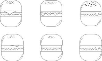 Burger fast food concept hand drawn sketch vector illustration vector